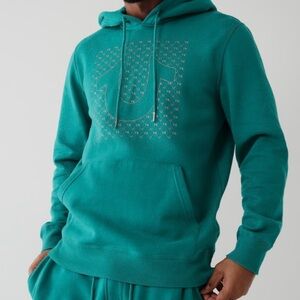 True Religion Logo Long Sleeve Hoodie Men Size Small